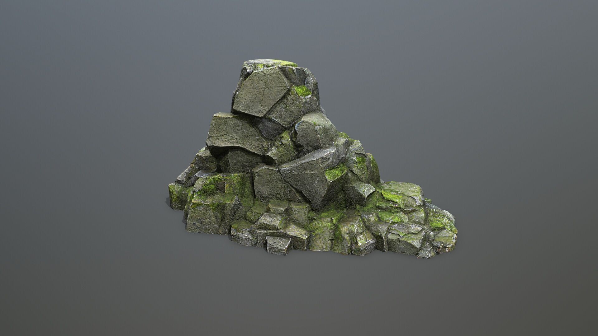 cliff rocks Low-poly 3D model_9