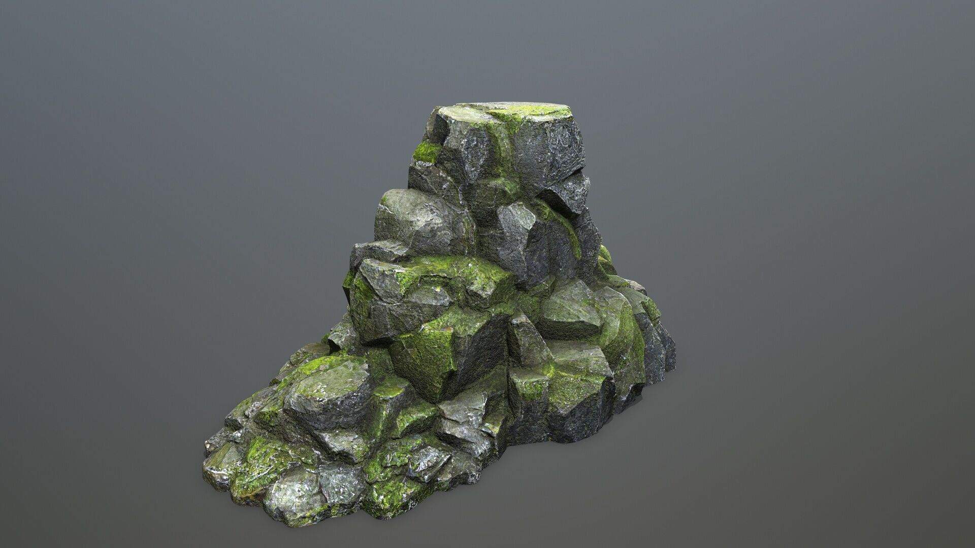cliff rocks Low-poly 3D model_6