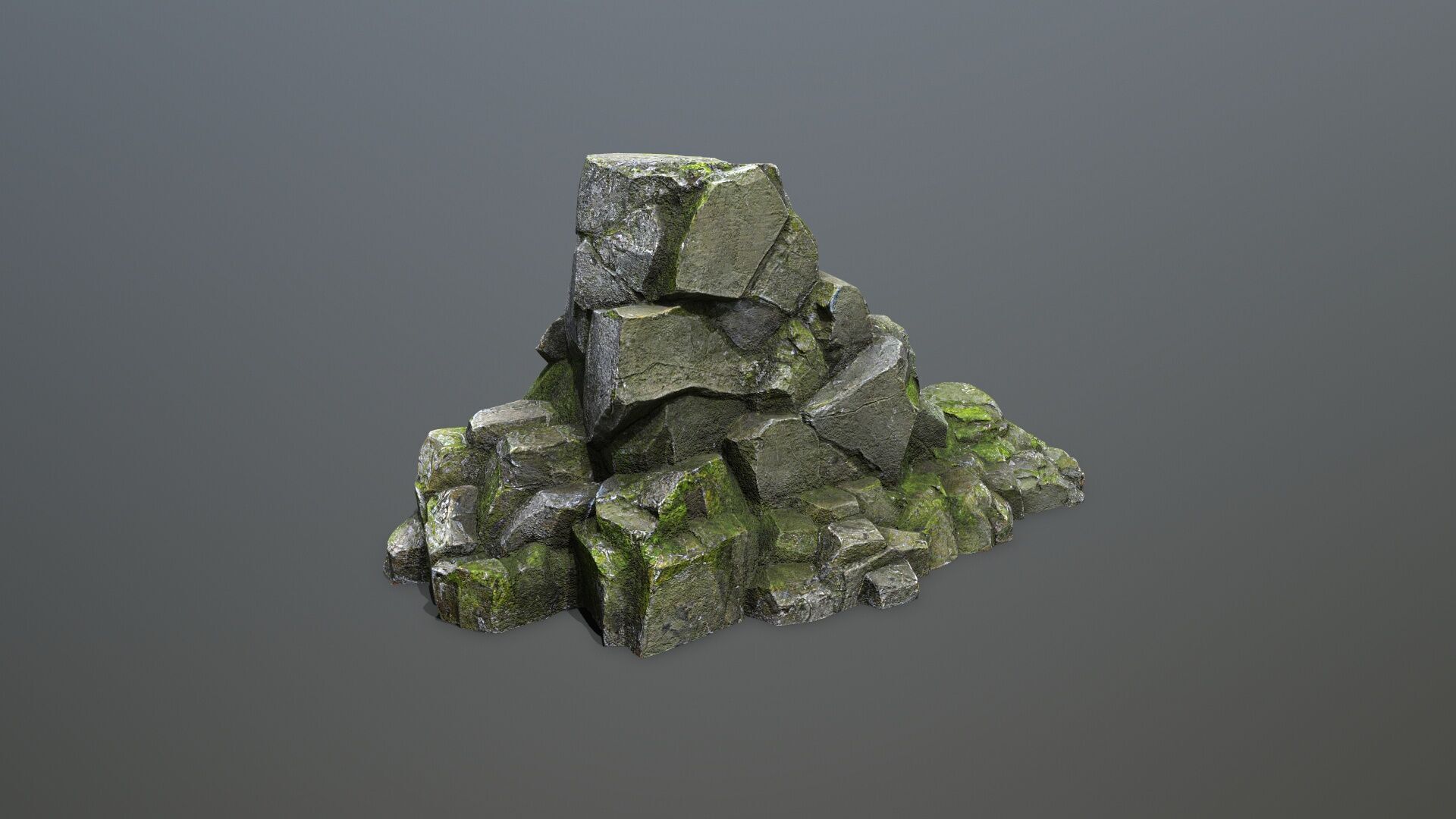 cliff rocks Low-poly 3D model_2