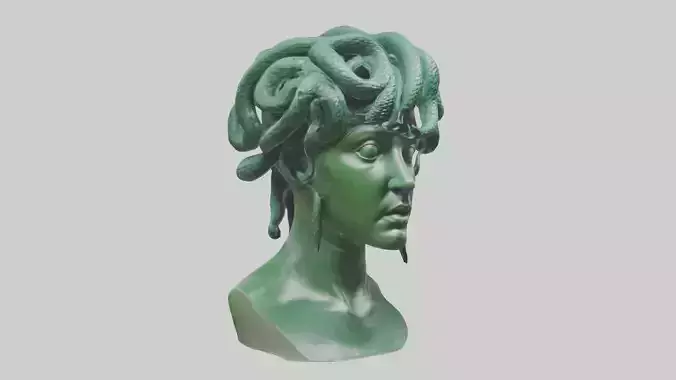 Medusa sculpture model Low-poly 3D model