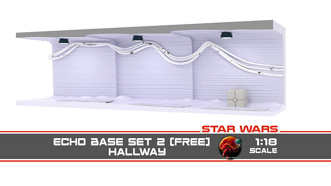 Echo Base Set 2 Hallway 1-18 scale Kenner Hasbro Free 3D print model