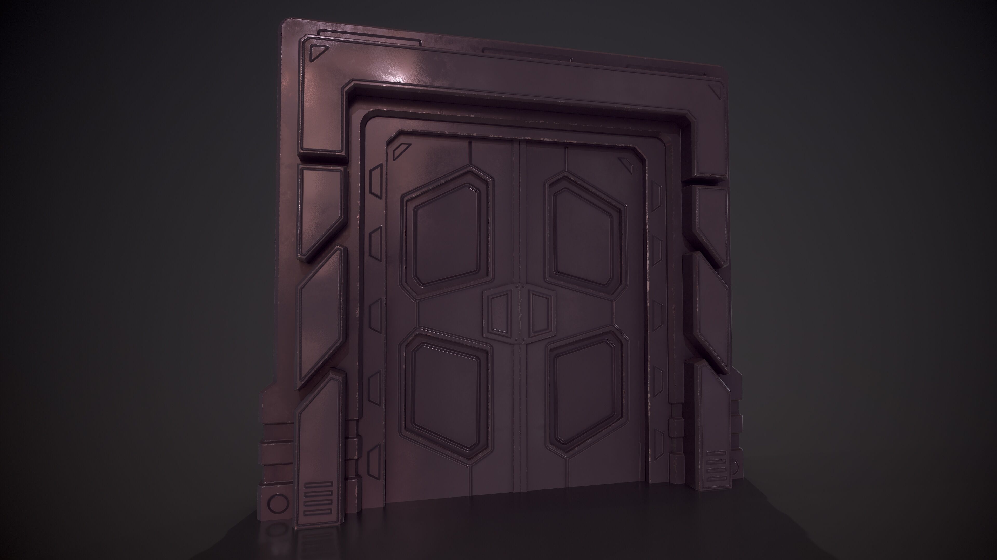 Sci Fi Door Low Low-poly 3D model_2
