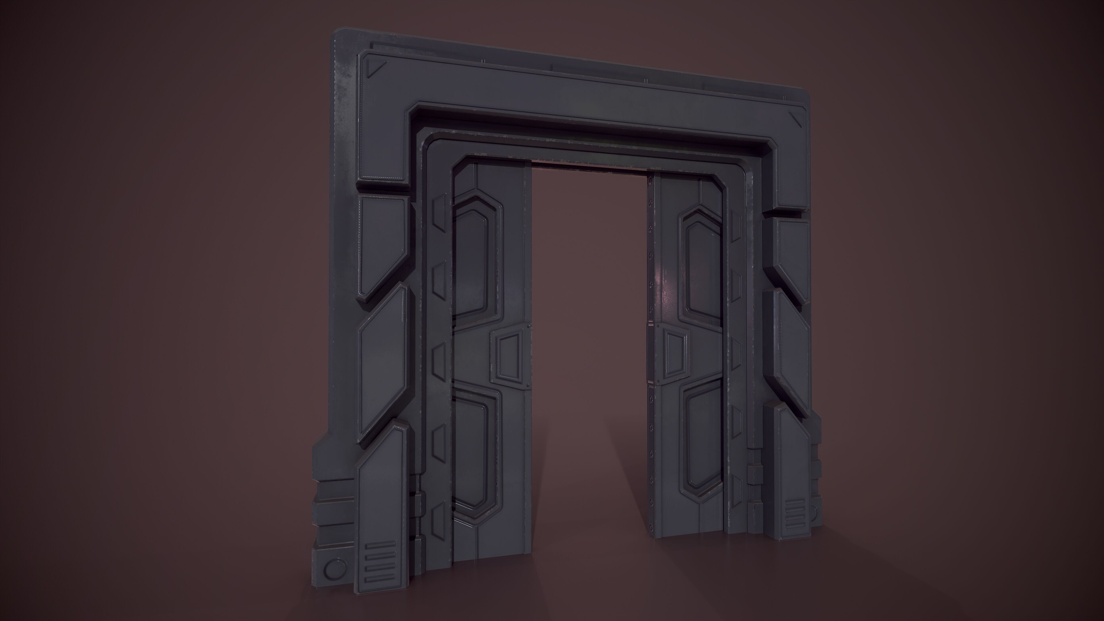 Sci Fi Door Low Low-poly 3D model_4