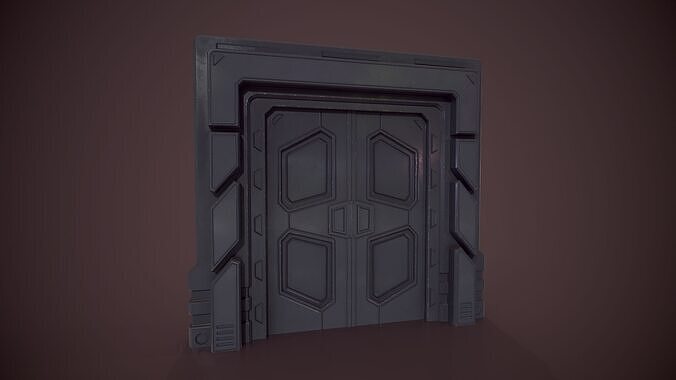 Sci Fi Door Low Low-poly 3D model