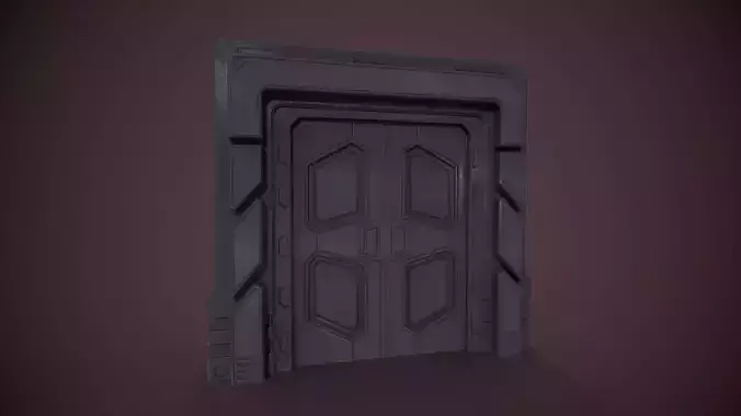 Sci Fi Door Low Low-poly 3D model Sci Fi Door Low Low-poly 3D model