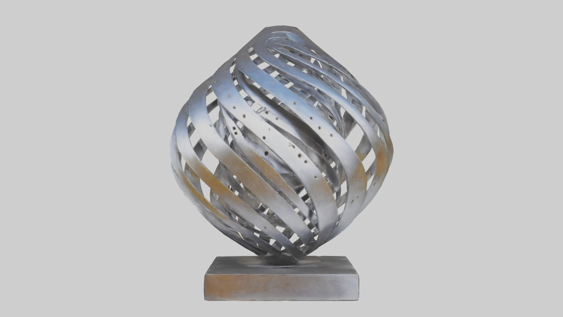 Metallic art sculpture model Low-poly 3D model_9