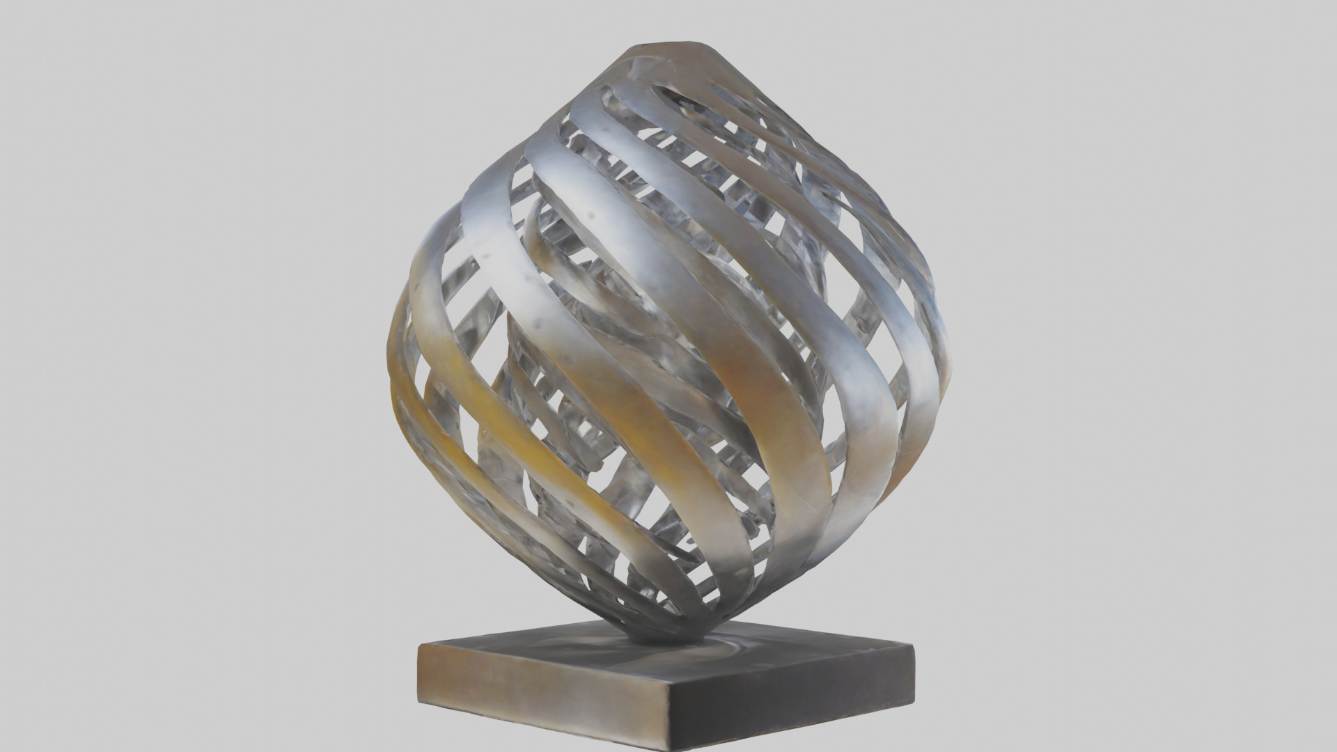 Metallic art sculpture model Low-poly 3D model_2