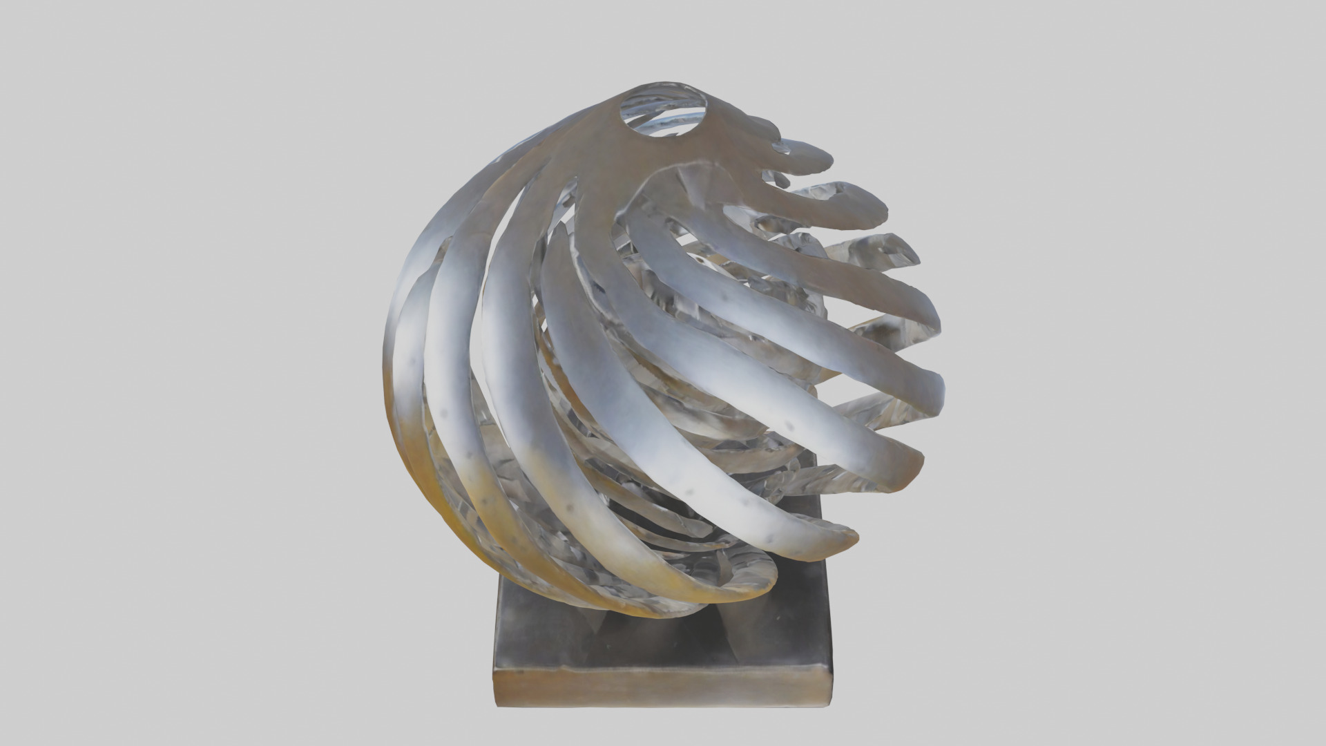 Metallic art sculpture model Low-poly 3D model_15