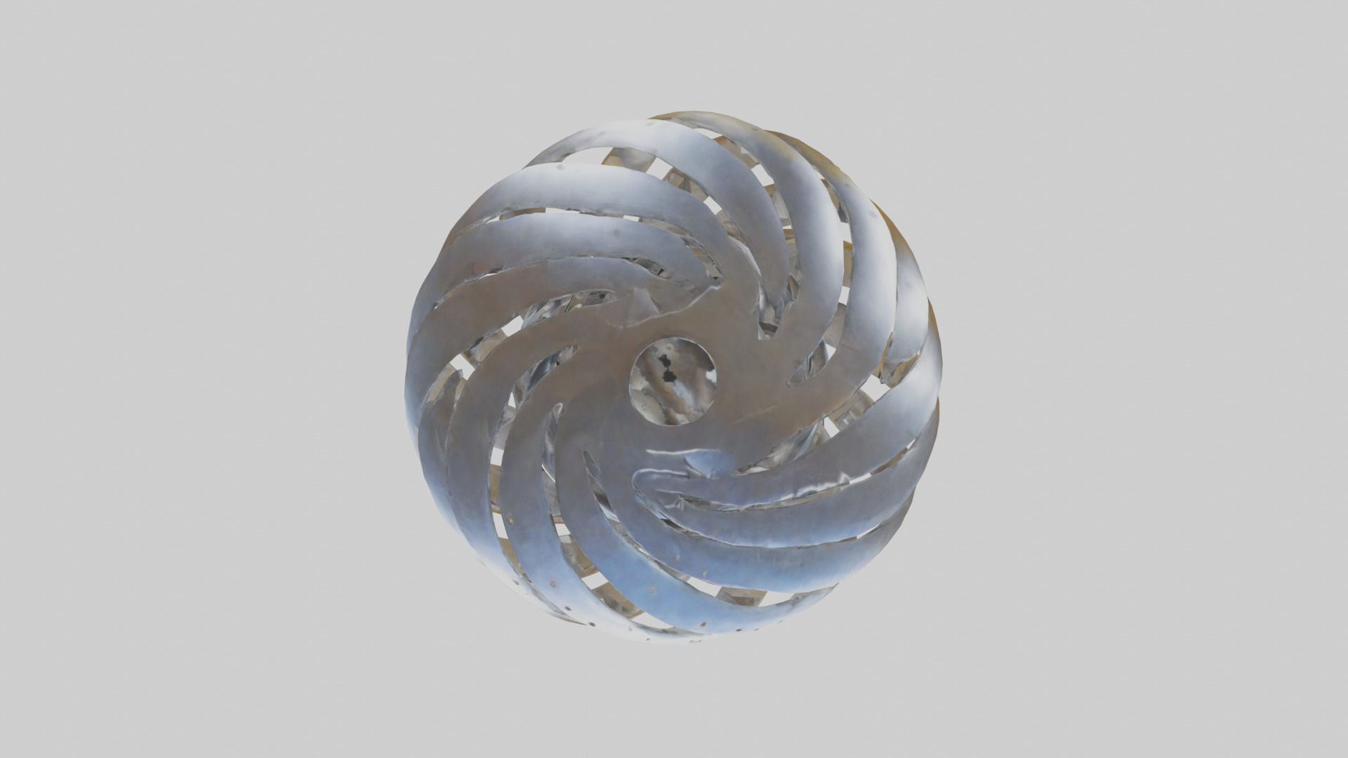 Metallic art sculpture model Low-poly 3D model_14