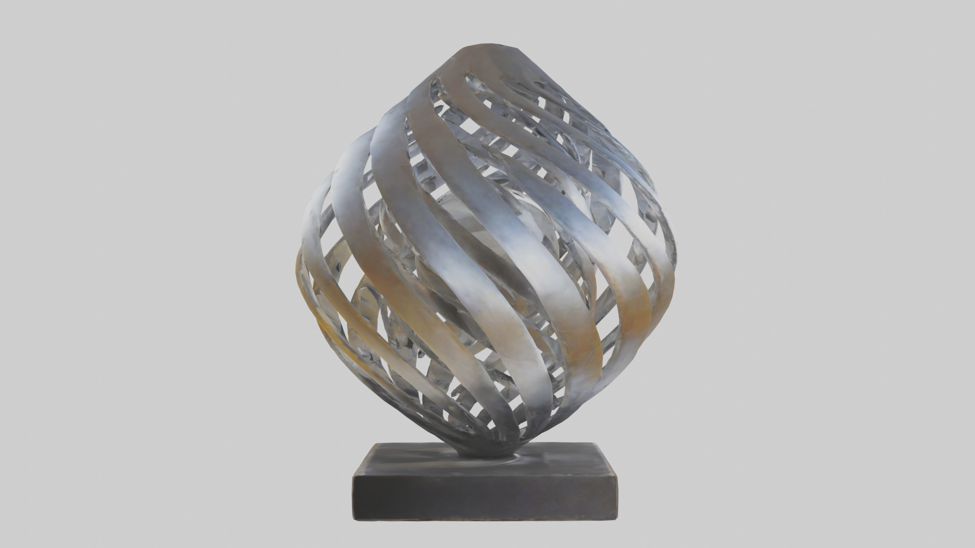 Metallic art sculpture model Low-poly 3D model_13