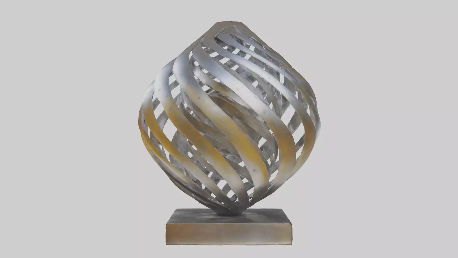 Metallic art sculpture model Low-poly 3D model_0