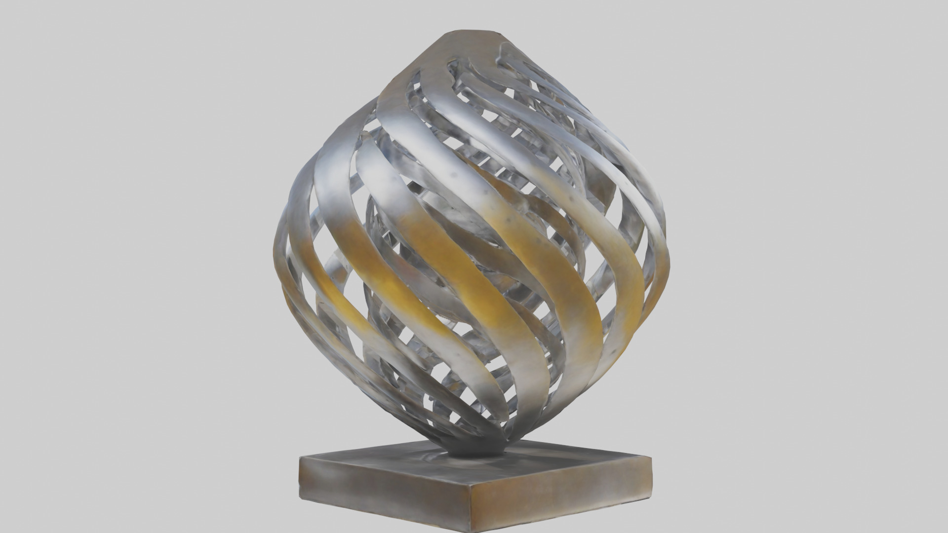 Metallic art sculpture model Low-poly 3D model_1