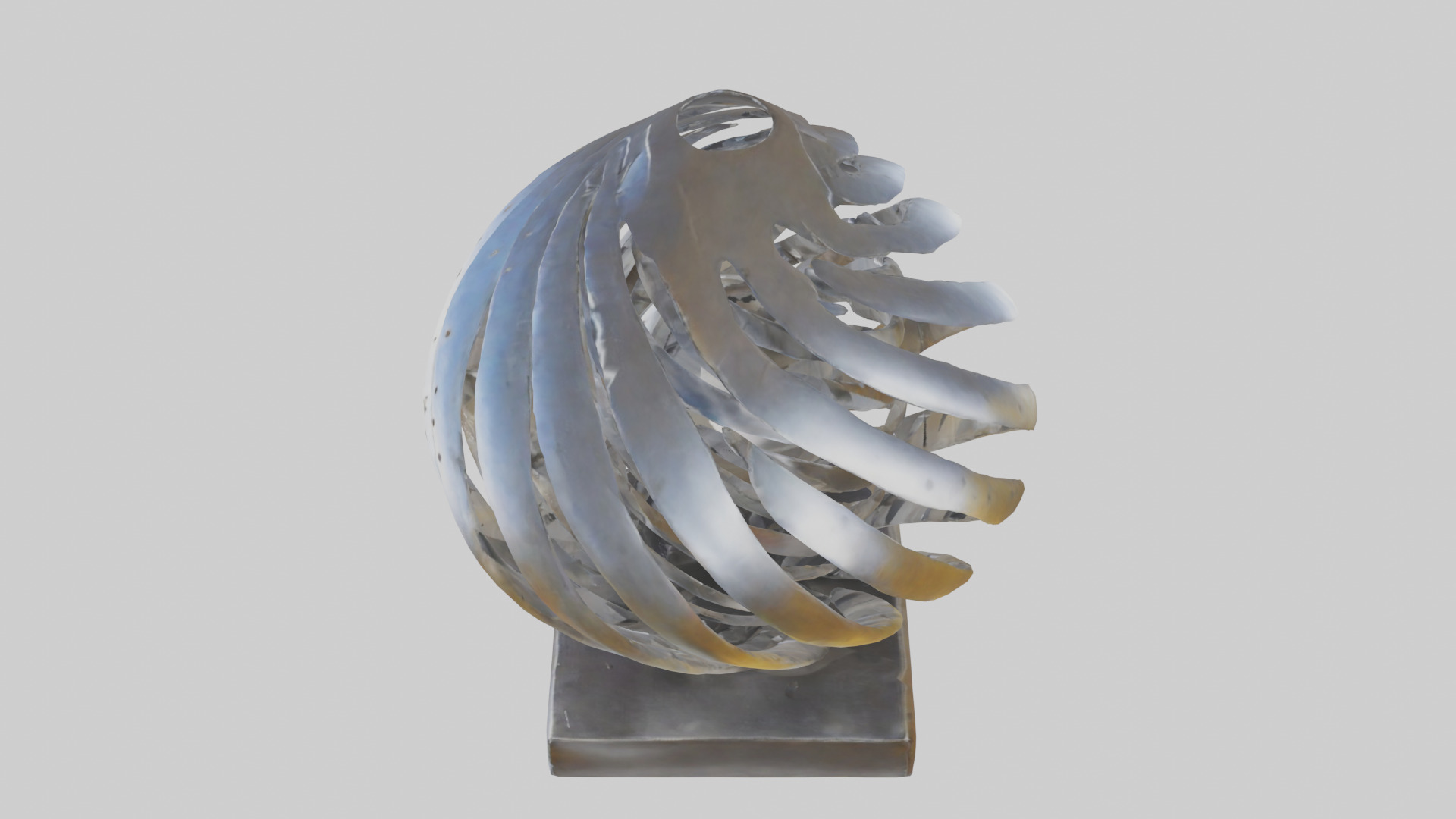 Metallic art sculpture model Low-poly 3D model_17