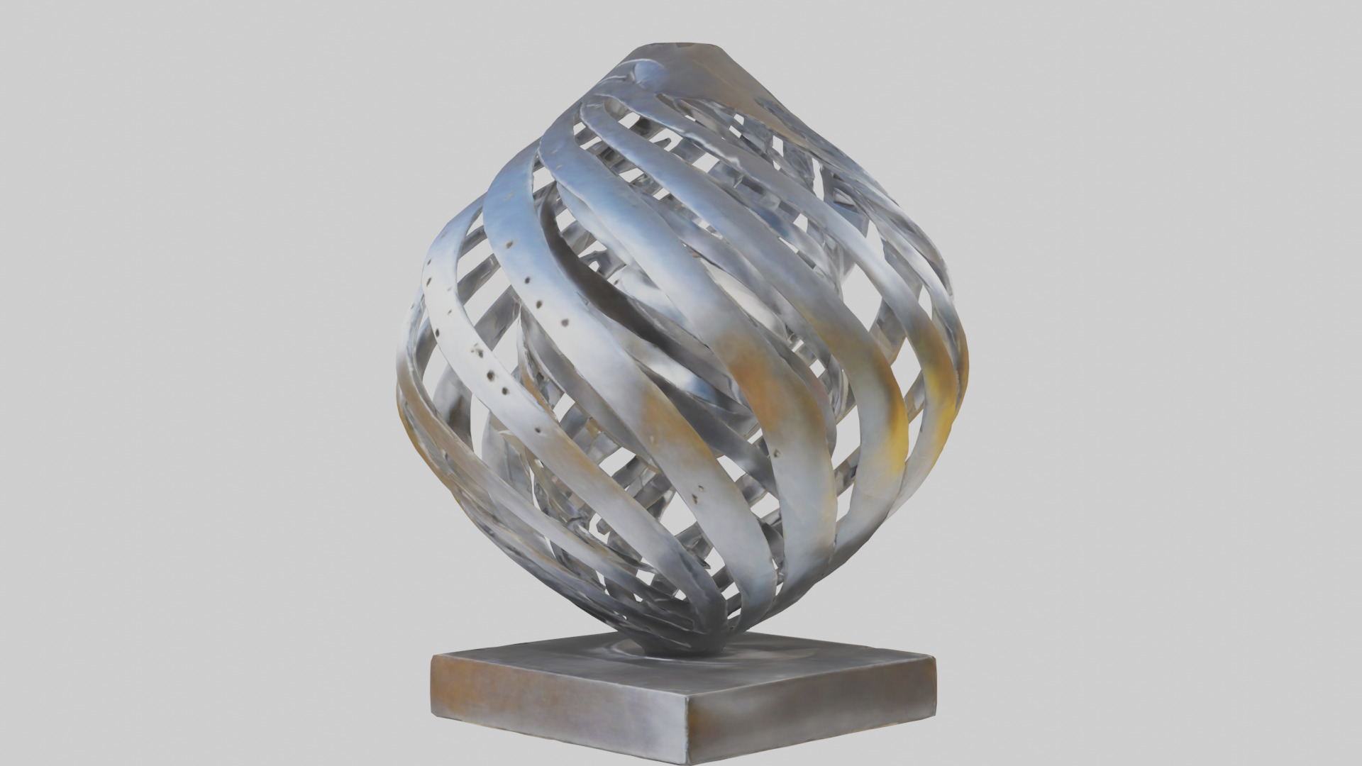 Metallic art sculpture model Low-poly 3D model_8