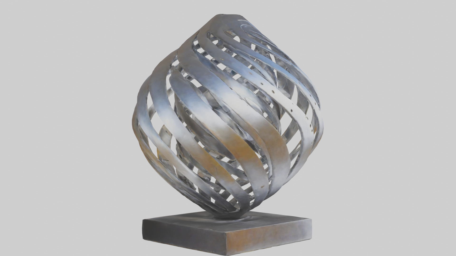 Metallic art sculpture model Low-poly 3D model_11