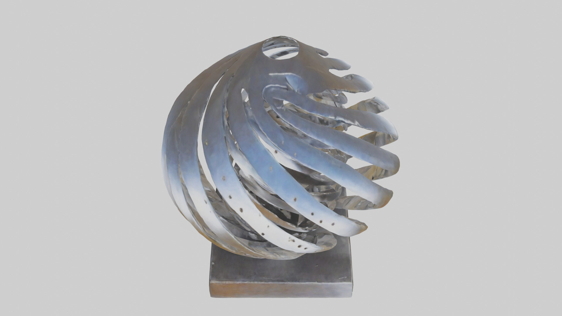 Metallic art sculpture model Low-poly 3D model_16