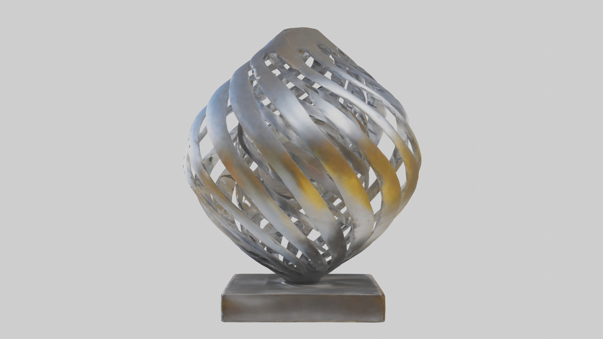 Metallic art sculpture model Low-poly 3D model_12