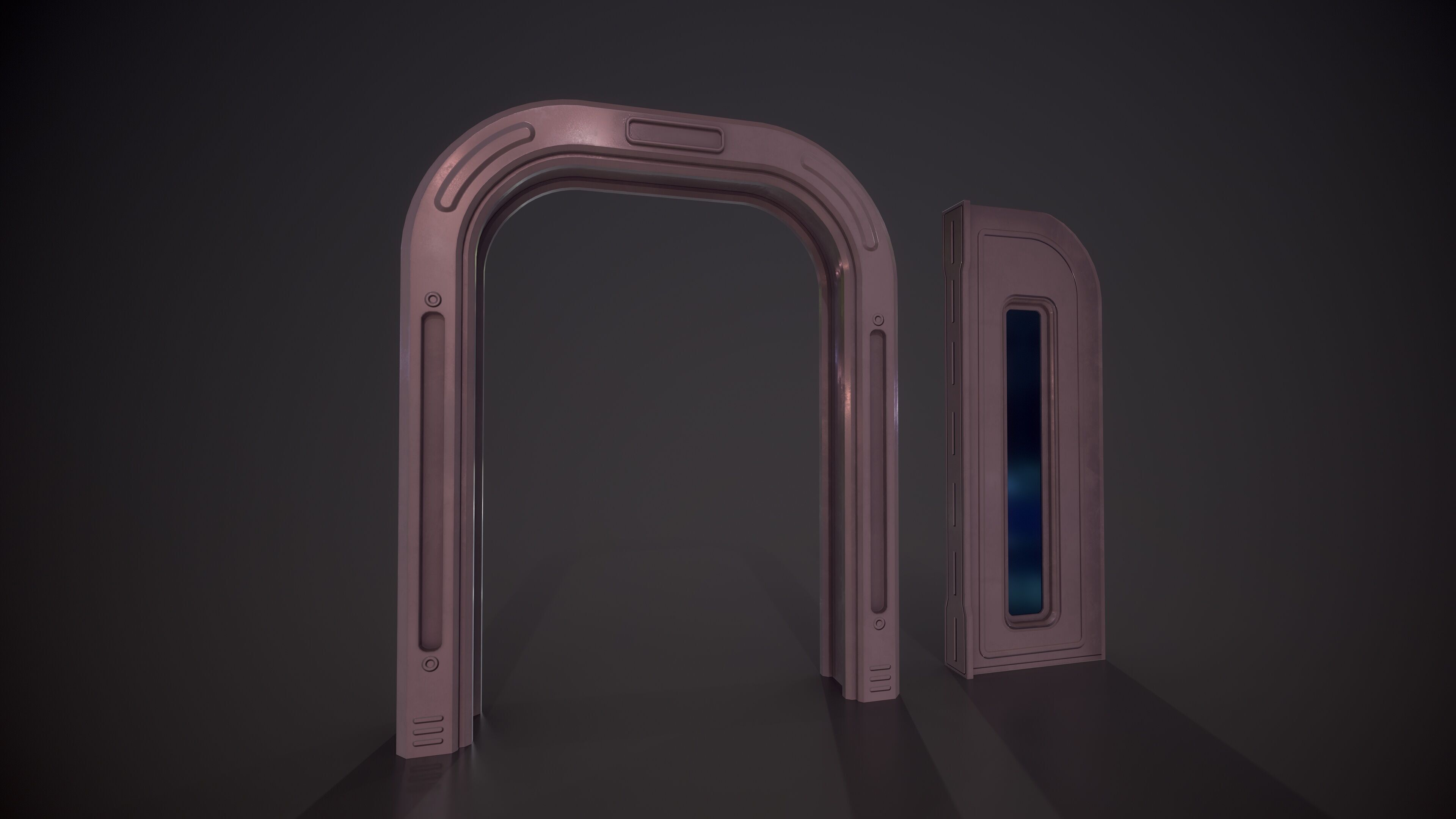 Sci Fi Door Low-poly 3D model_5