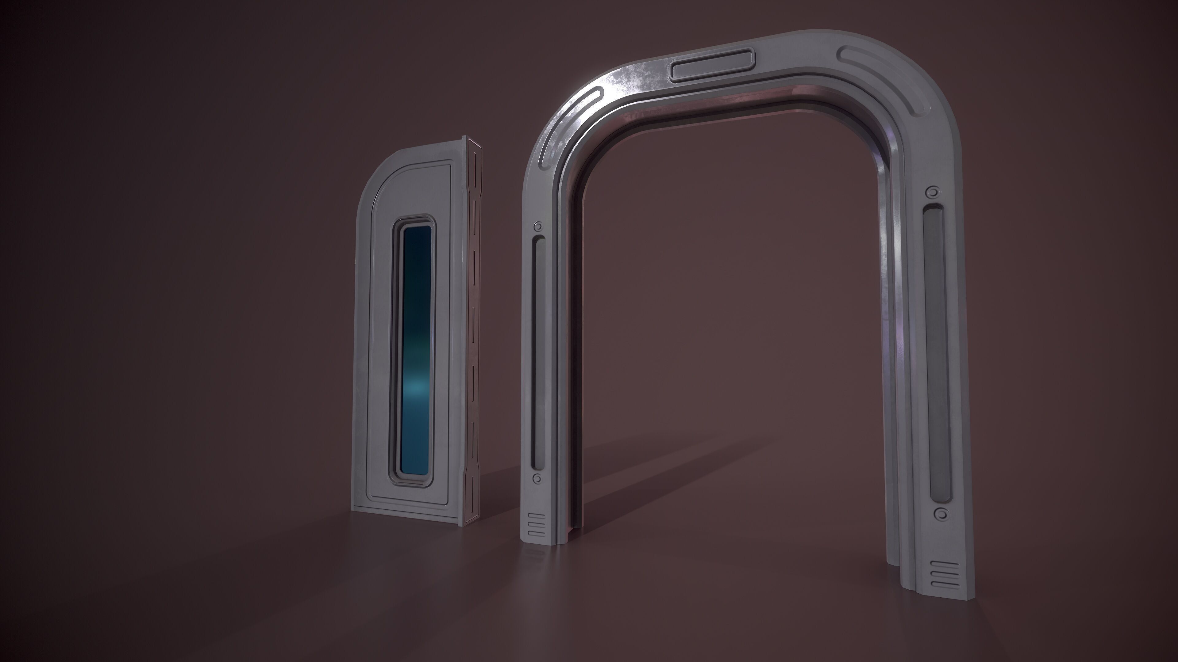 Sci Fi Door Low-poly 3D model_4