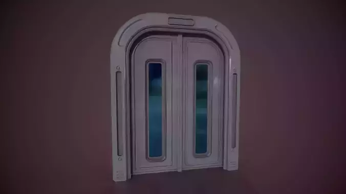 Sci Fi Door Low-poly 3D model Sci Fi Door Low-poly 3D model