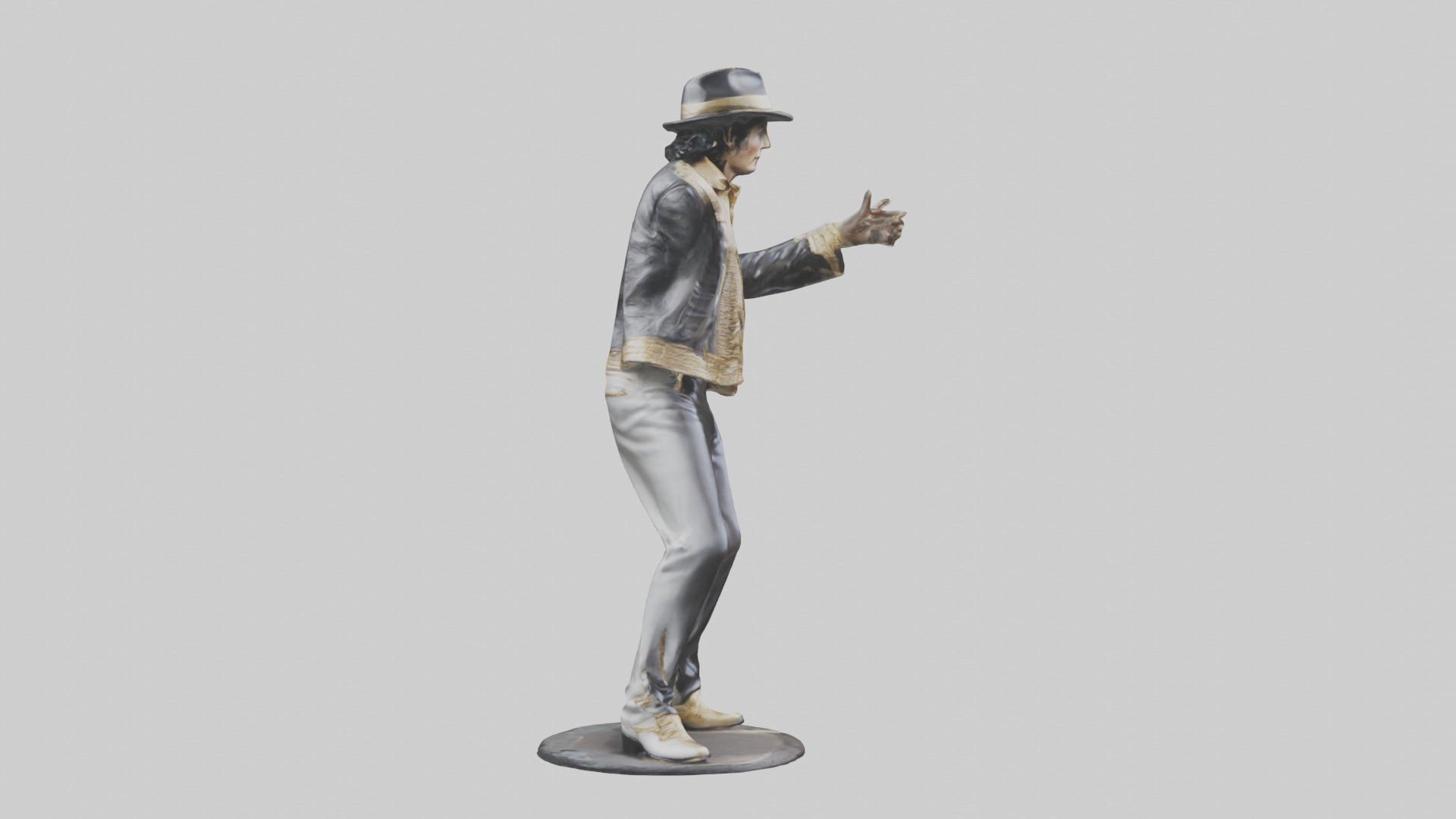 Michael Jackson statue model Low-poly 3D model_13