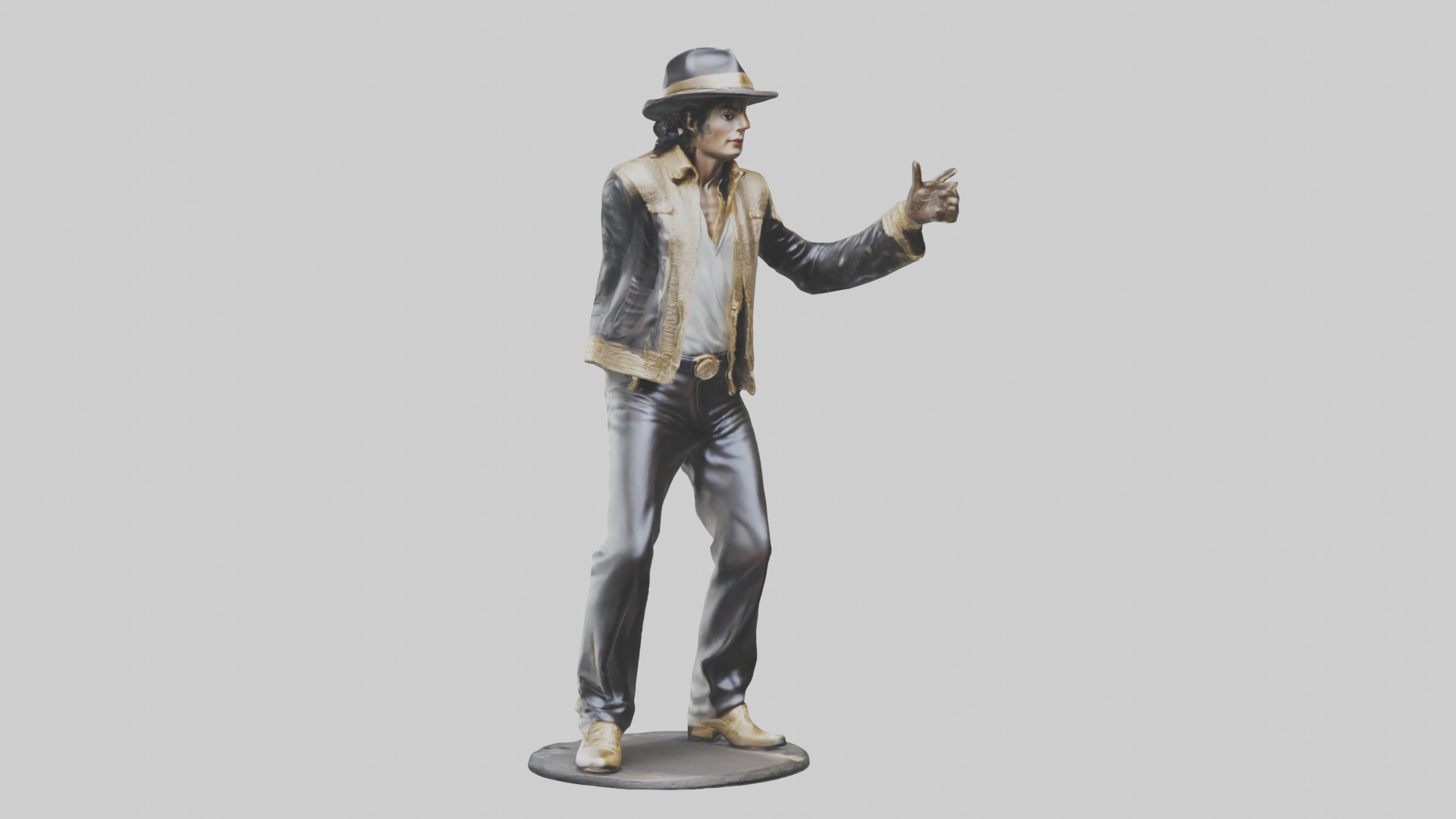 Michael Jackson statue model Low-poly 3D model_11