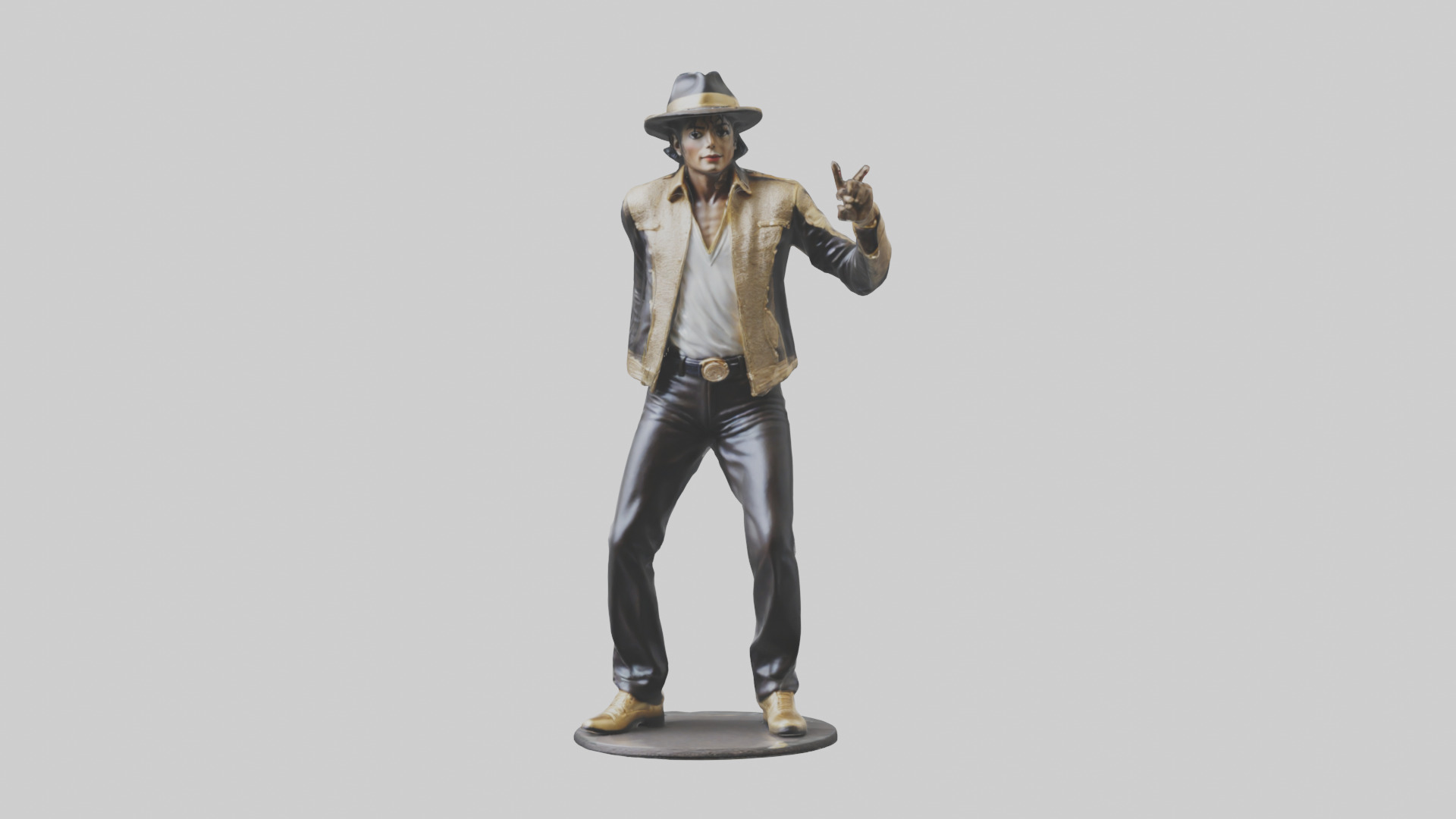 Michael Jackson statue model Low-poly 3D model_9