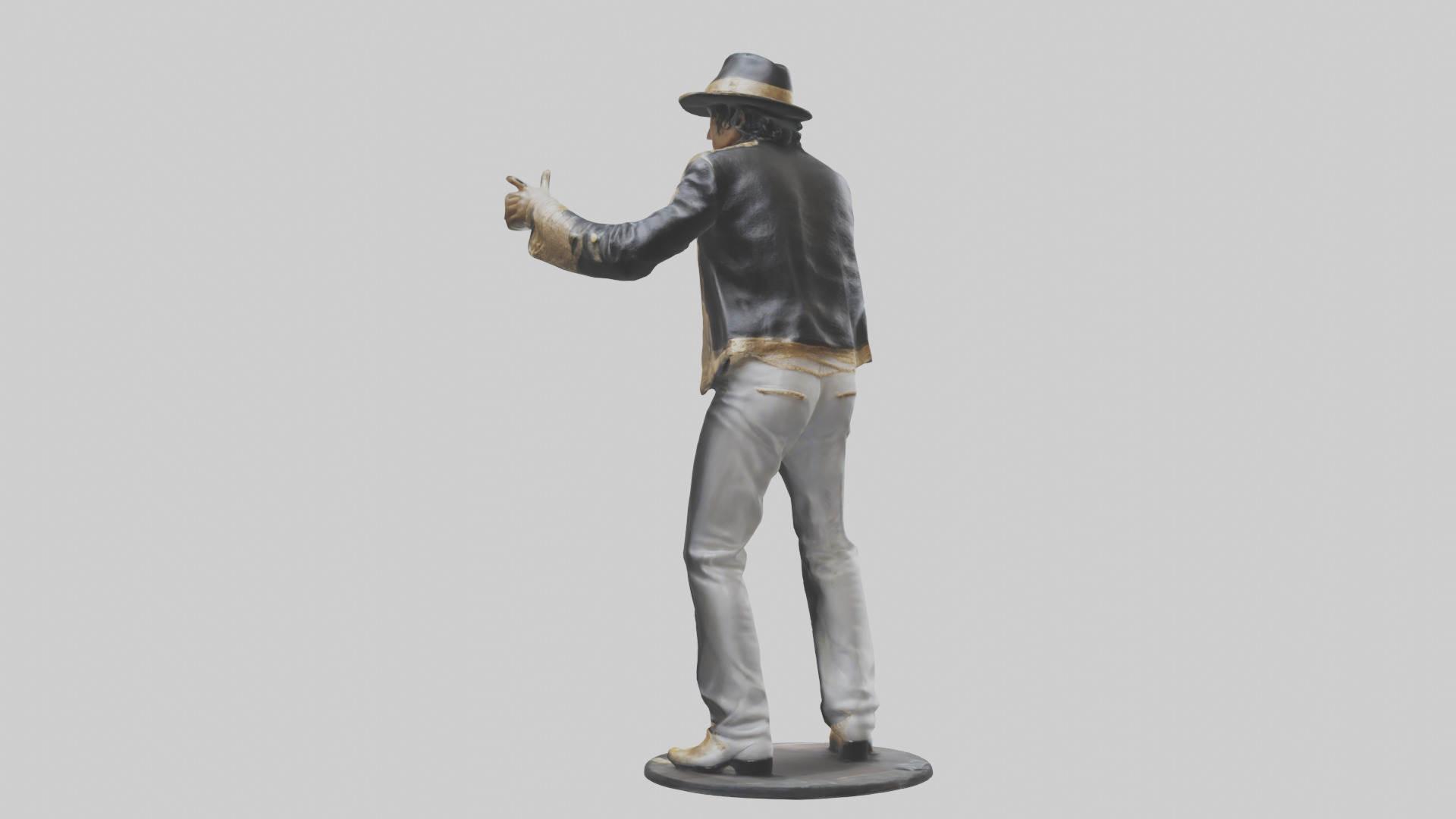 Michael Jackson statue model Low-poly 3D model_1