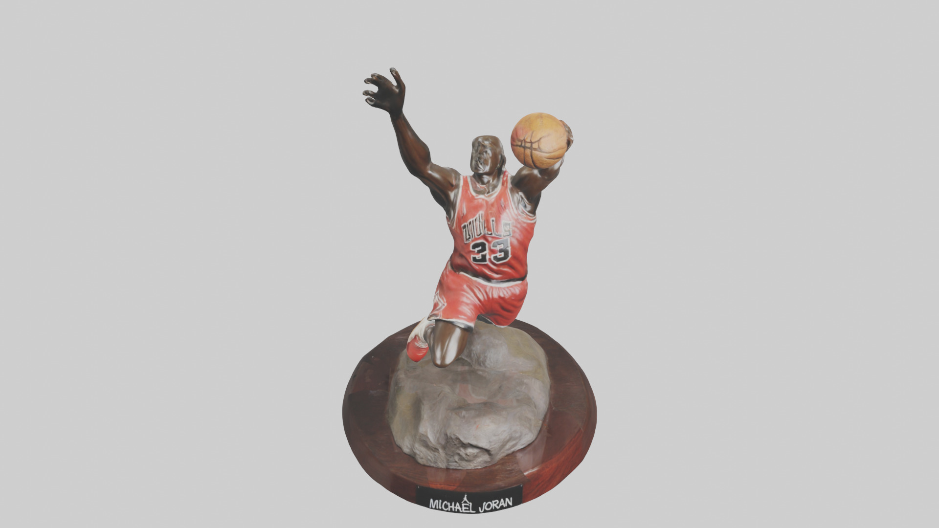 Michael Jordan statue model Low-poly 3D model_16