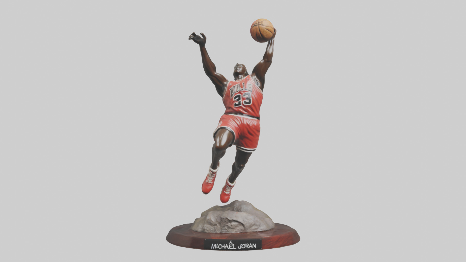 Michael Jordan statue model Low-poly 3D model_9