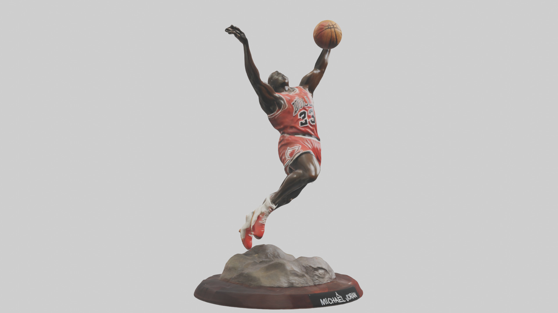 Michael Jordan statue model Low-poly 3D model_7