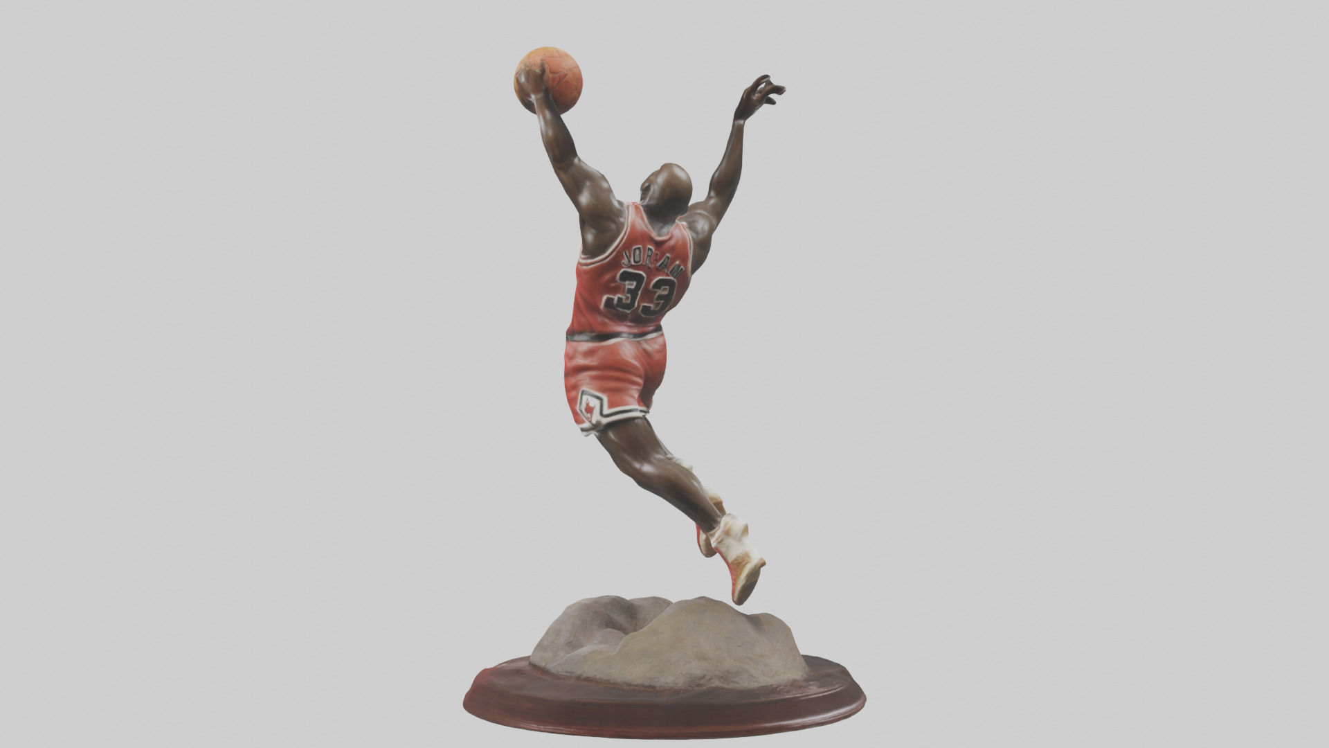 Michael Jordan statue model Low-poly 3D model_1