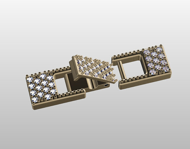 DIAMOND FOLD OVER BOX CLASP Bracelet LOCK 