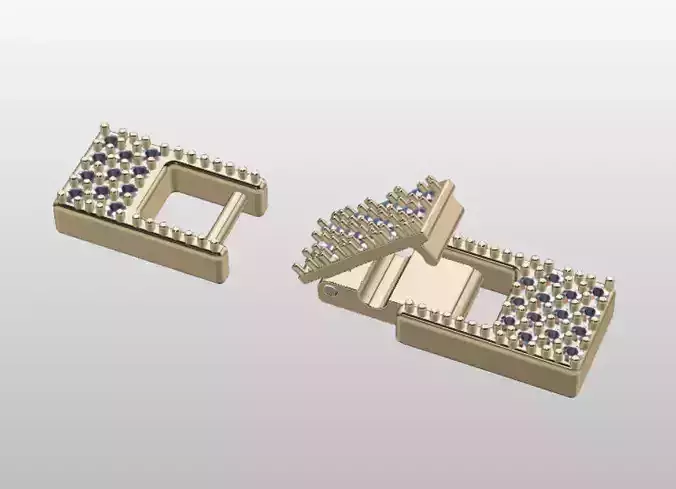DIAMOND FOLD OVER BOX CLASP LOCK FOR JEWELRY 3D print model