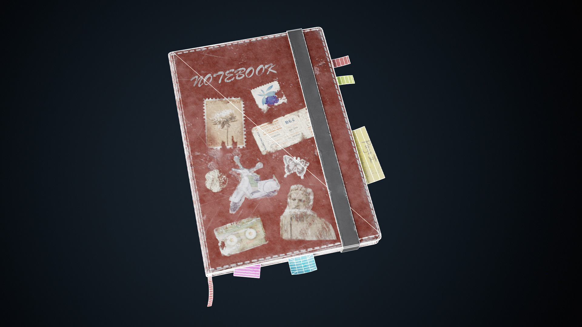 Personal Used Notebook Game Ready Assets Free low-poly 3D model_2