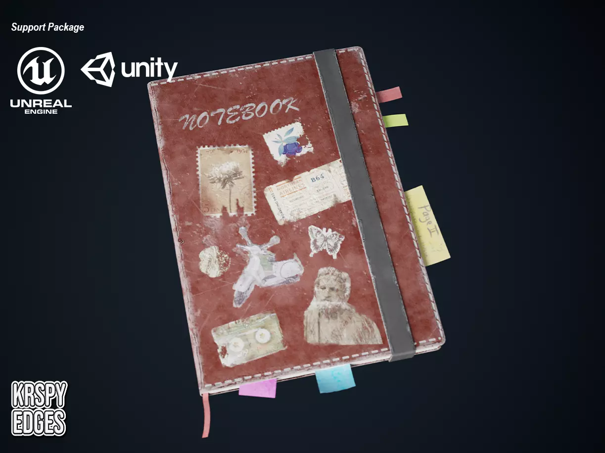 Personal Used Notebook Game Ready Assets Free low-poly 3D model_0