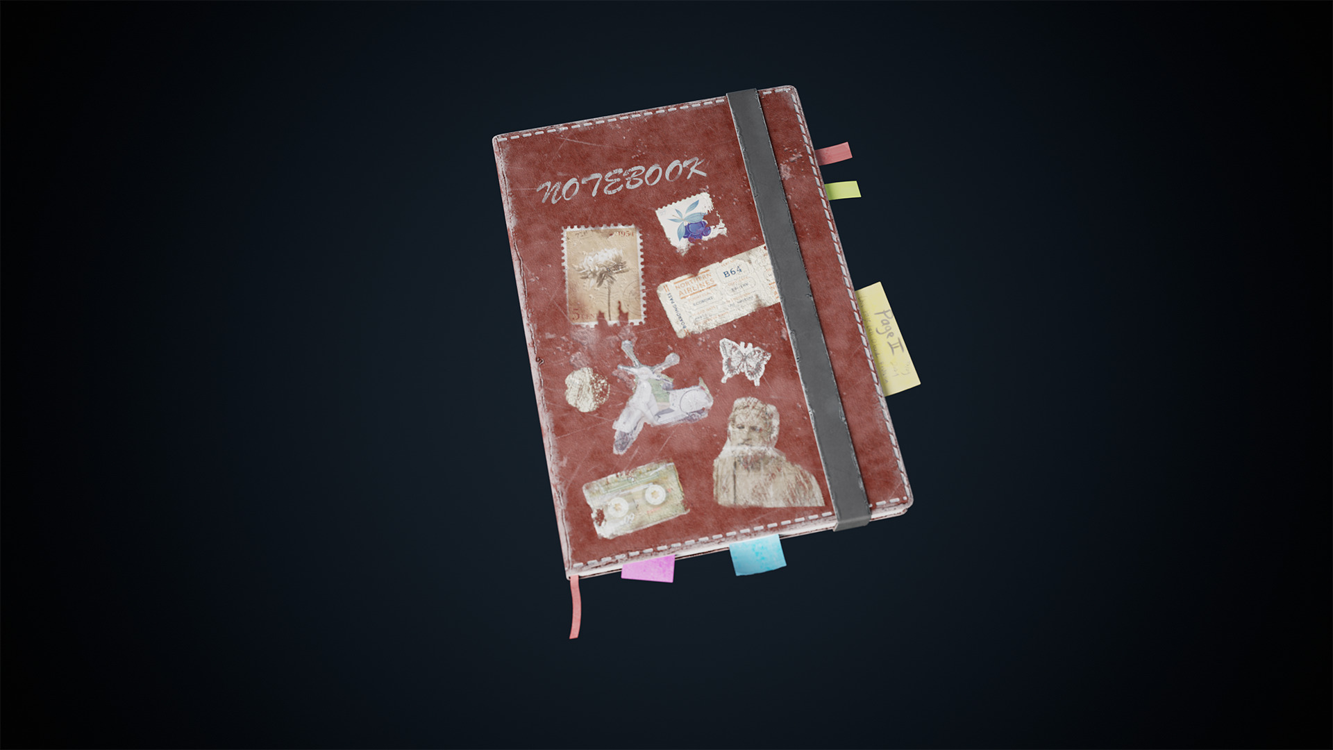 Personal Used Notebook Game Ready Assets Free low-poly 3D model_3