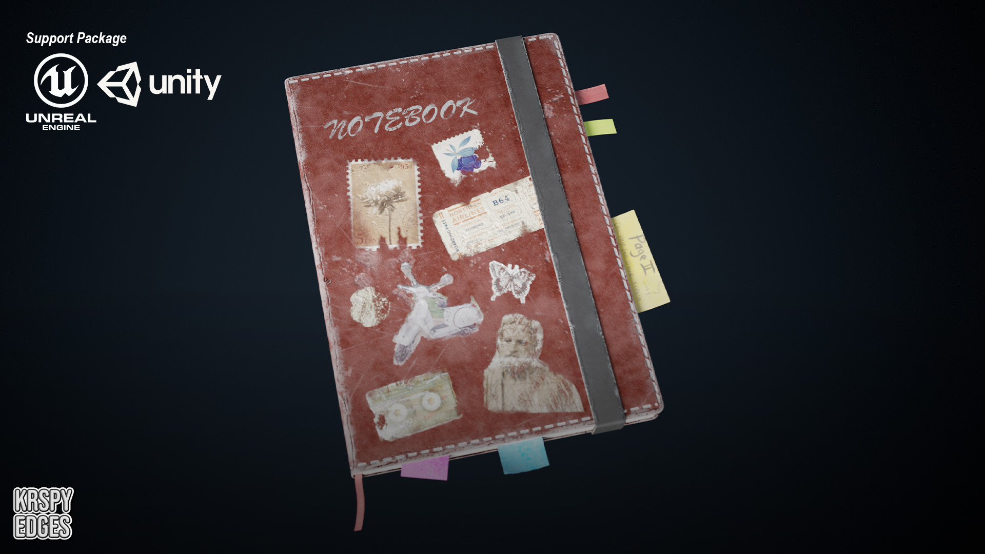Personal Used Notebook Game Ready Assets Free low-poly 3D model_1
