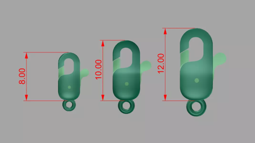 Bracelet Lock  clasp set of gold plated connectors 3D print model_0