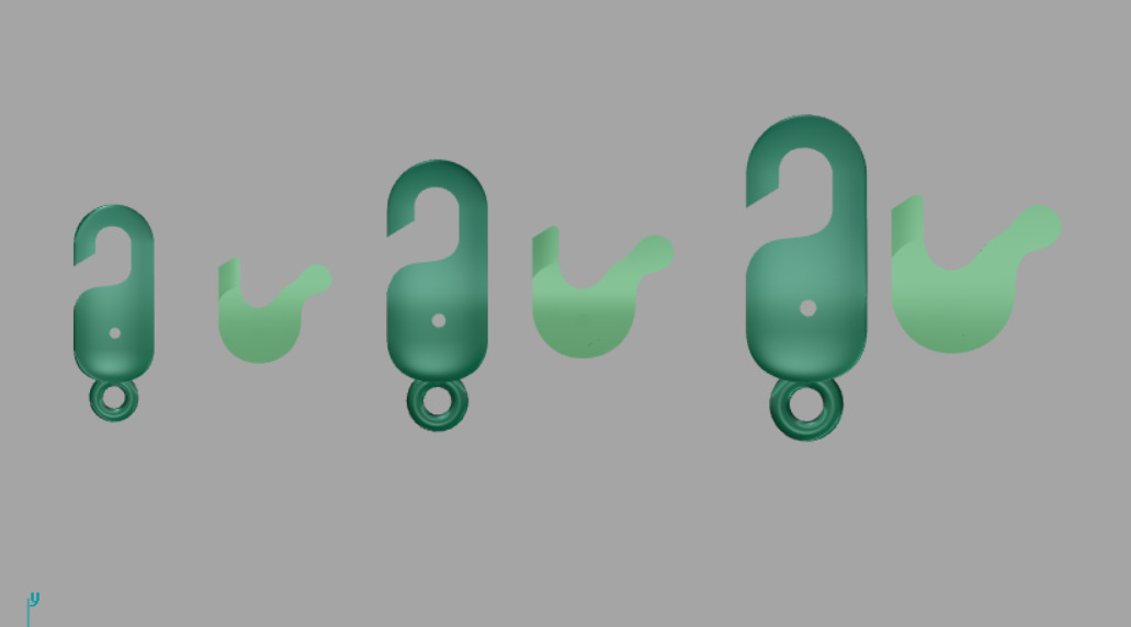 Bracelet Lock  clasp set of gold plated connectors 3D print model_11