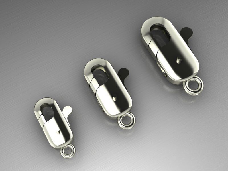 Bracelet Lock  clasp set of gold plated connectors 3D print model_4