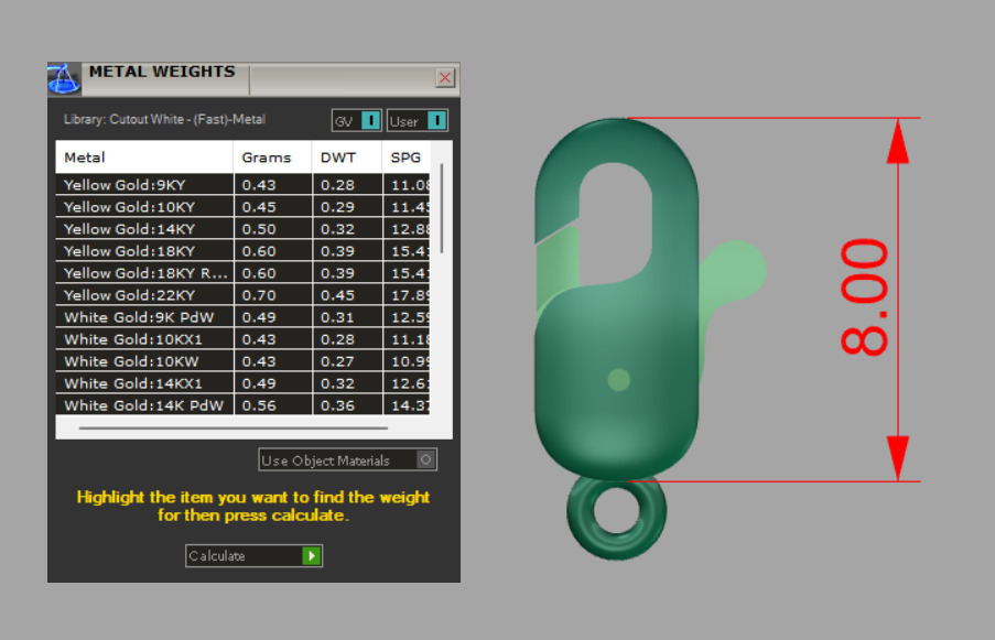 Bracelet Lock  clasp set of gold plated connectors 3D print model_13