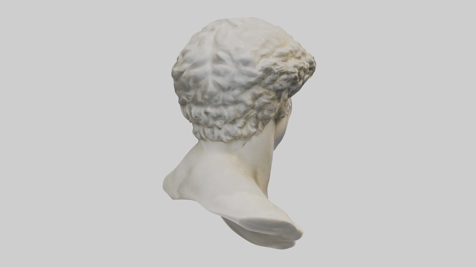 Michelangelos David bust model Low-poly 3D model_4