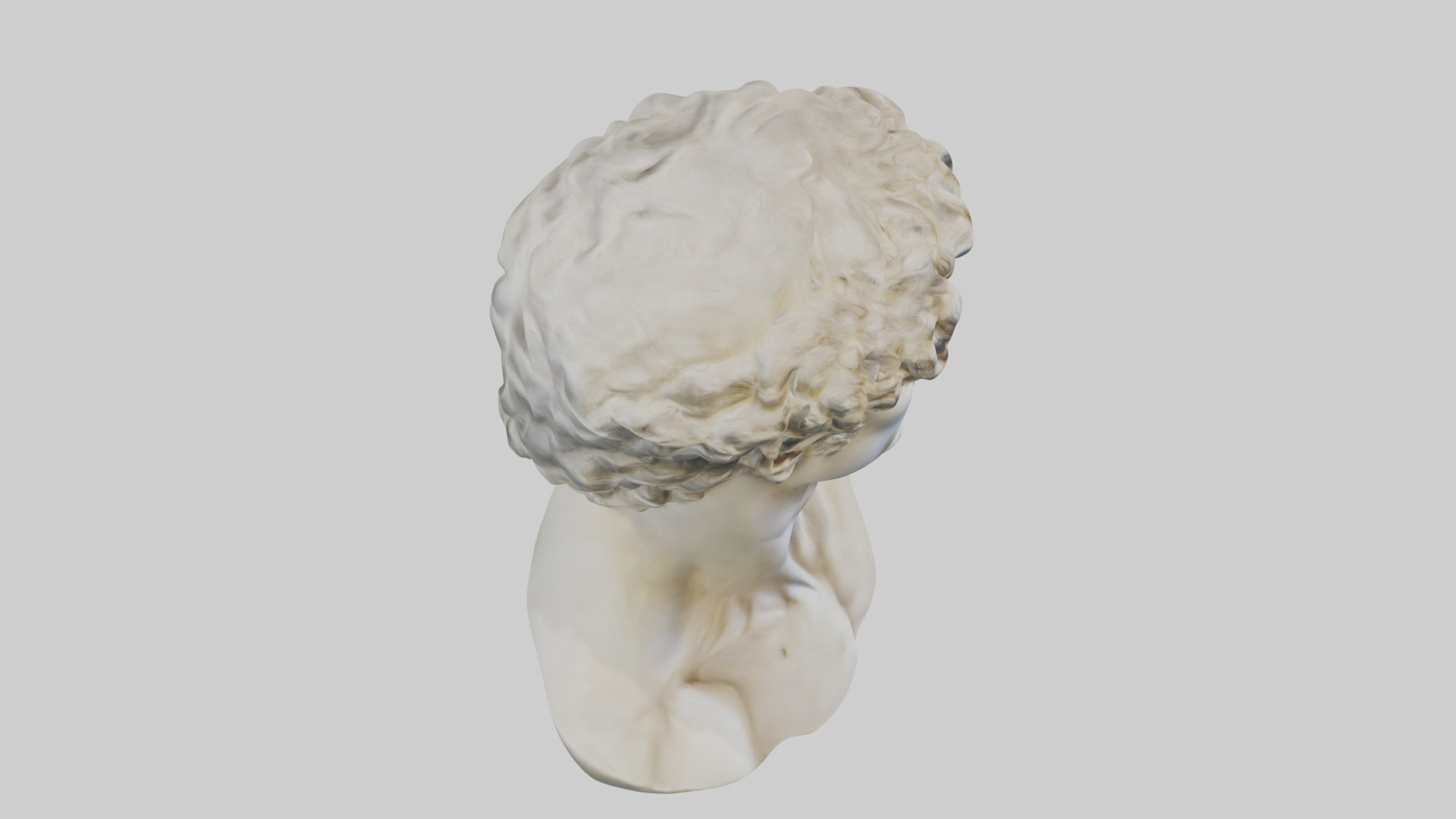 Michelangelos David bust model Low-poly 3D model_18