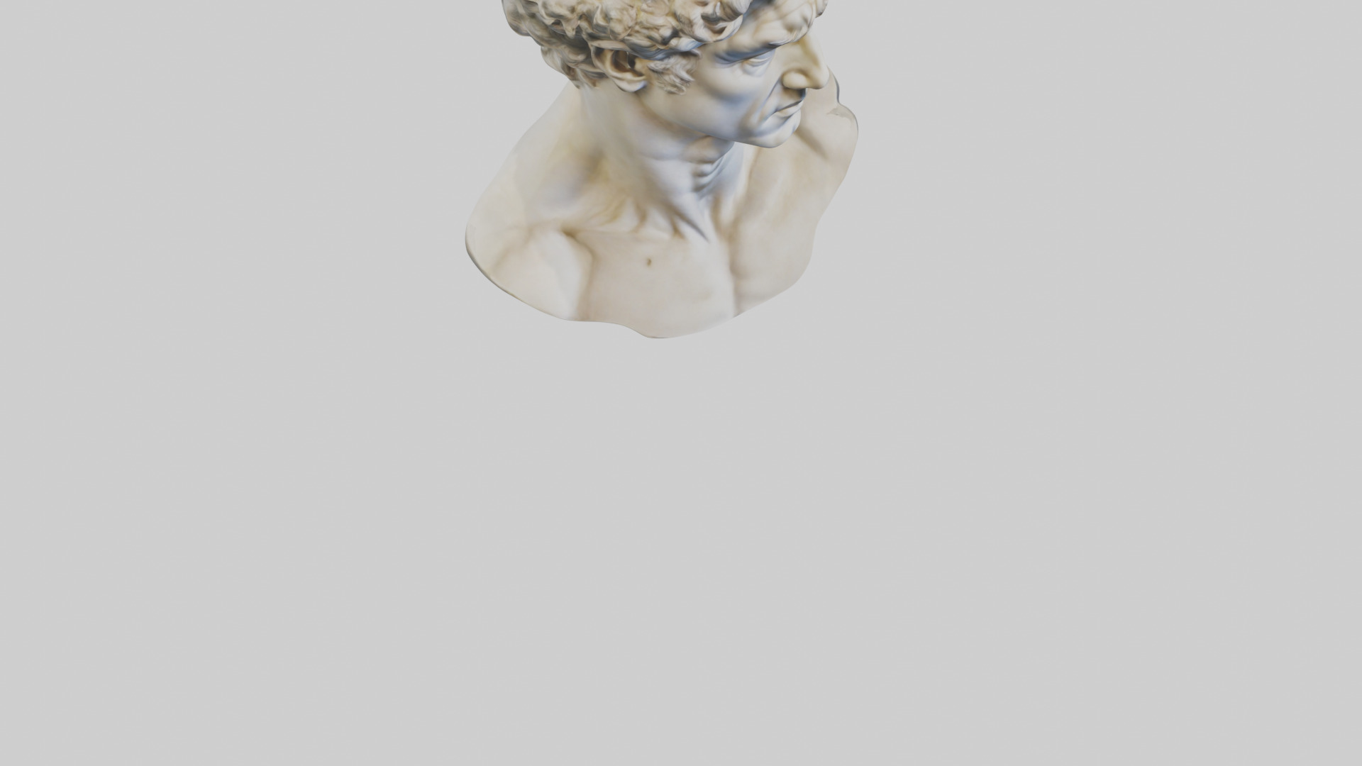 Michelangelos David bust model Low-poly 3D model_8