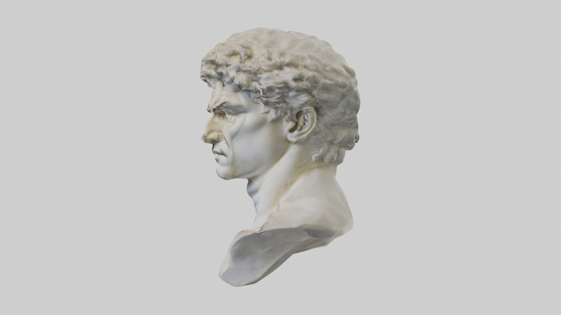 Michelangelos David bust model Low-poly 3D model_12