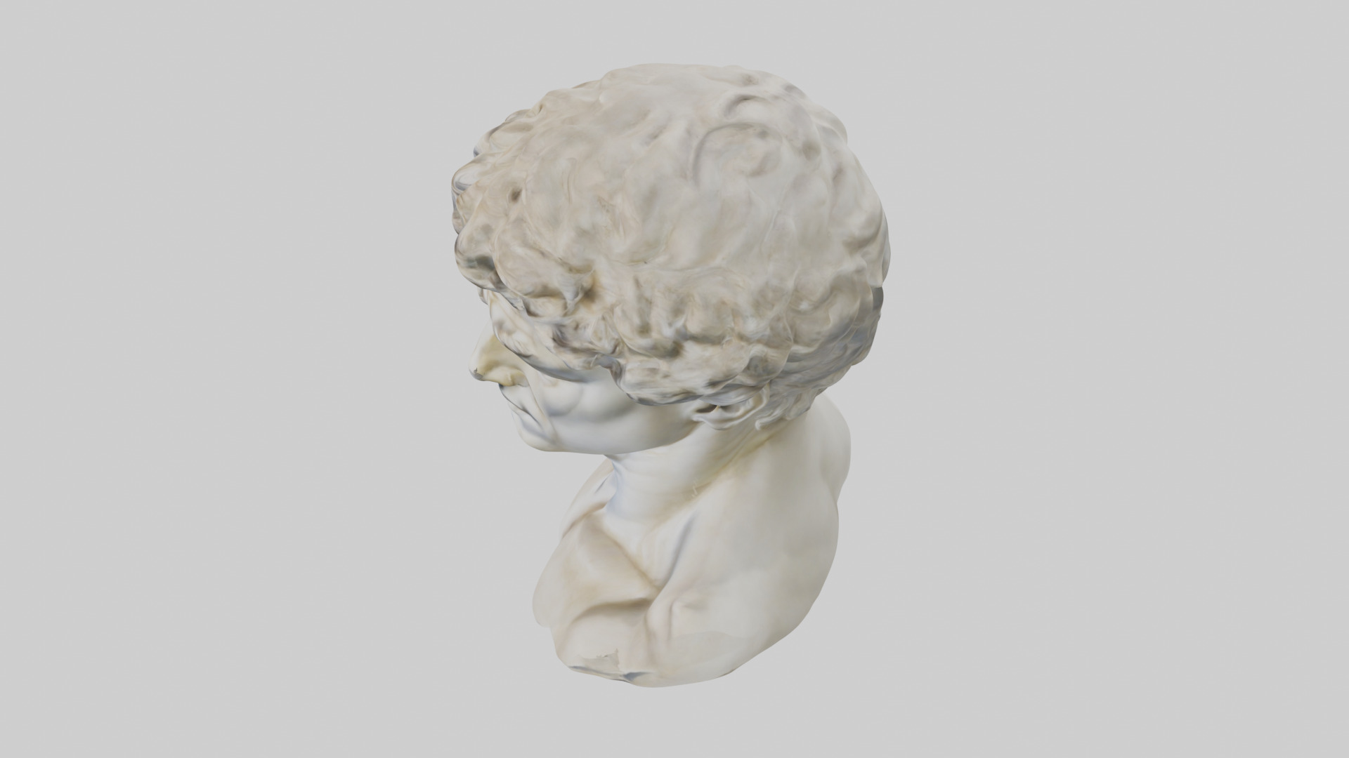 Michelangelos David bust model Low-poly 3D model_17