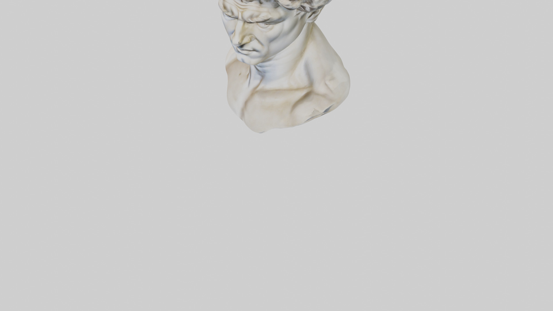 Michelangelos David bust model Low-poly 3D model_7
