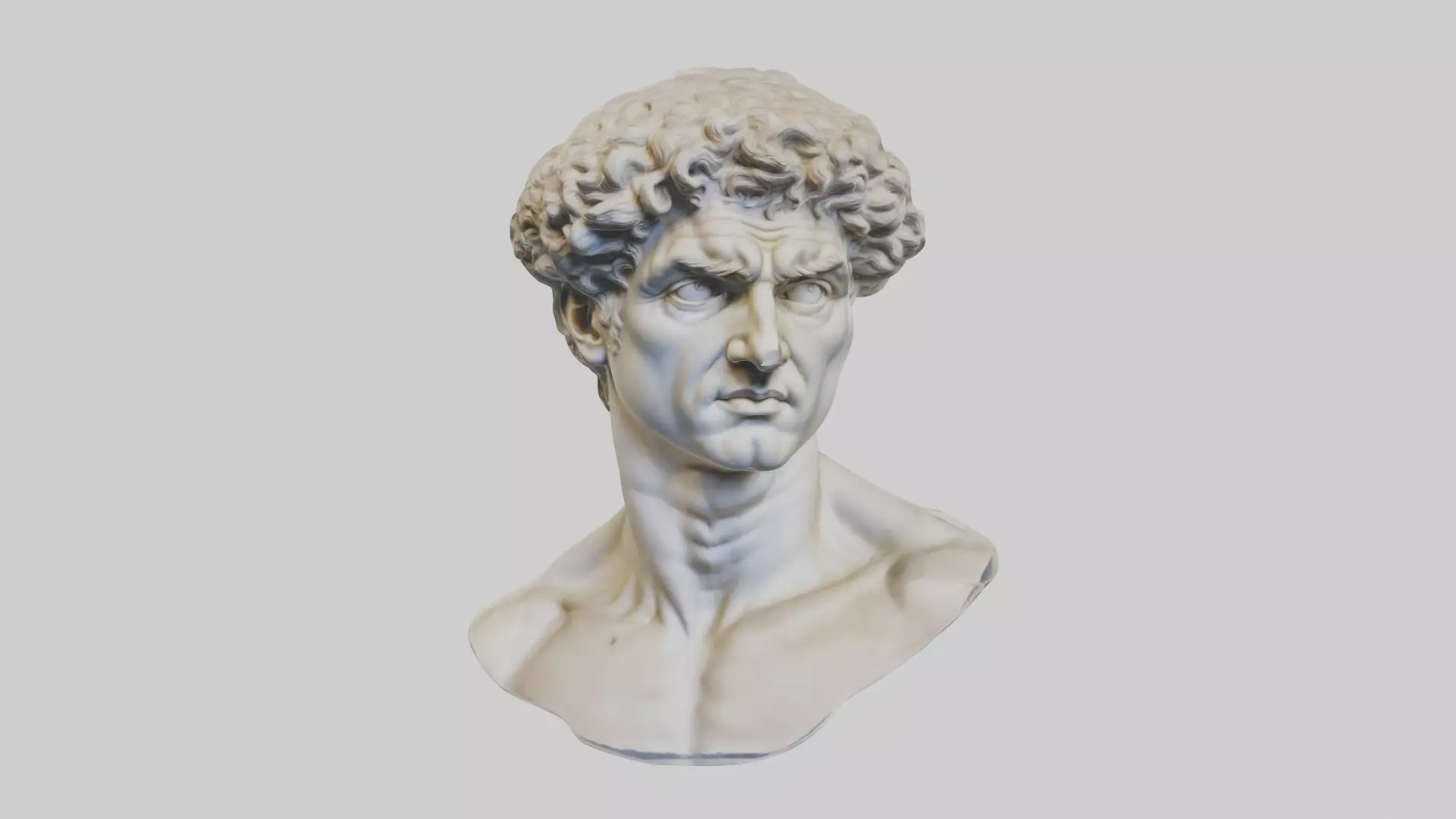 Michelangelos David bust model Low-poly 3D model_0