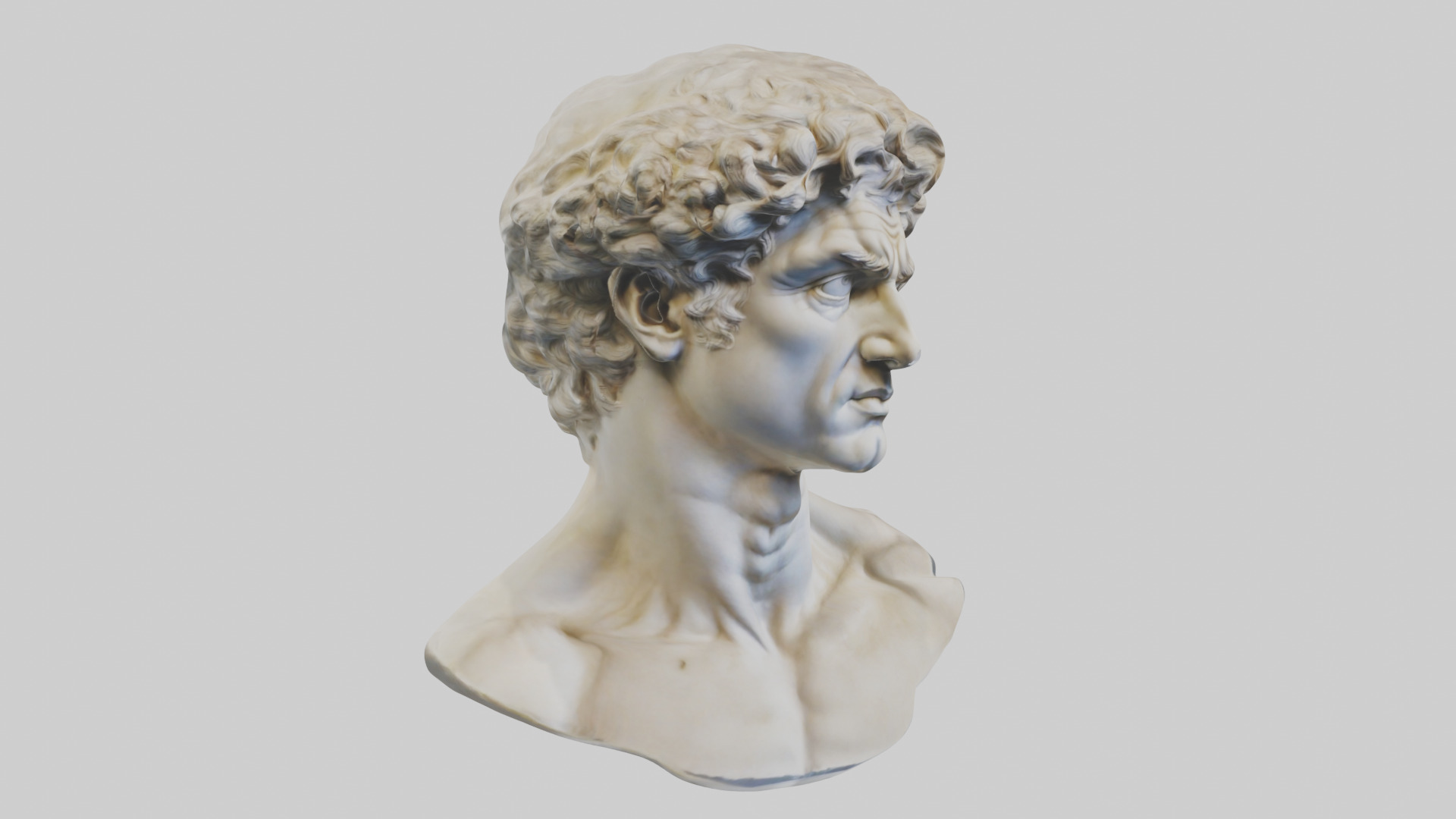 Michelangelos David bust model Low-poly 3D model_11